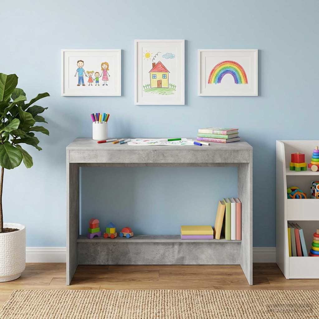 vidaXL Bed Desk Concrete Grey Engineered Wood 100 x 45 x 75 cm