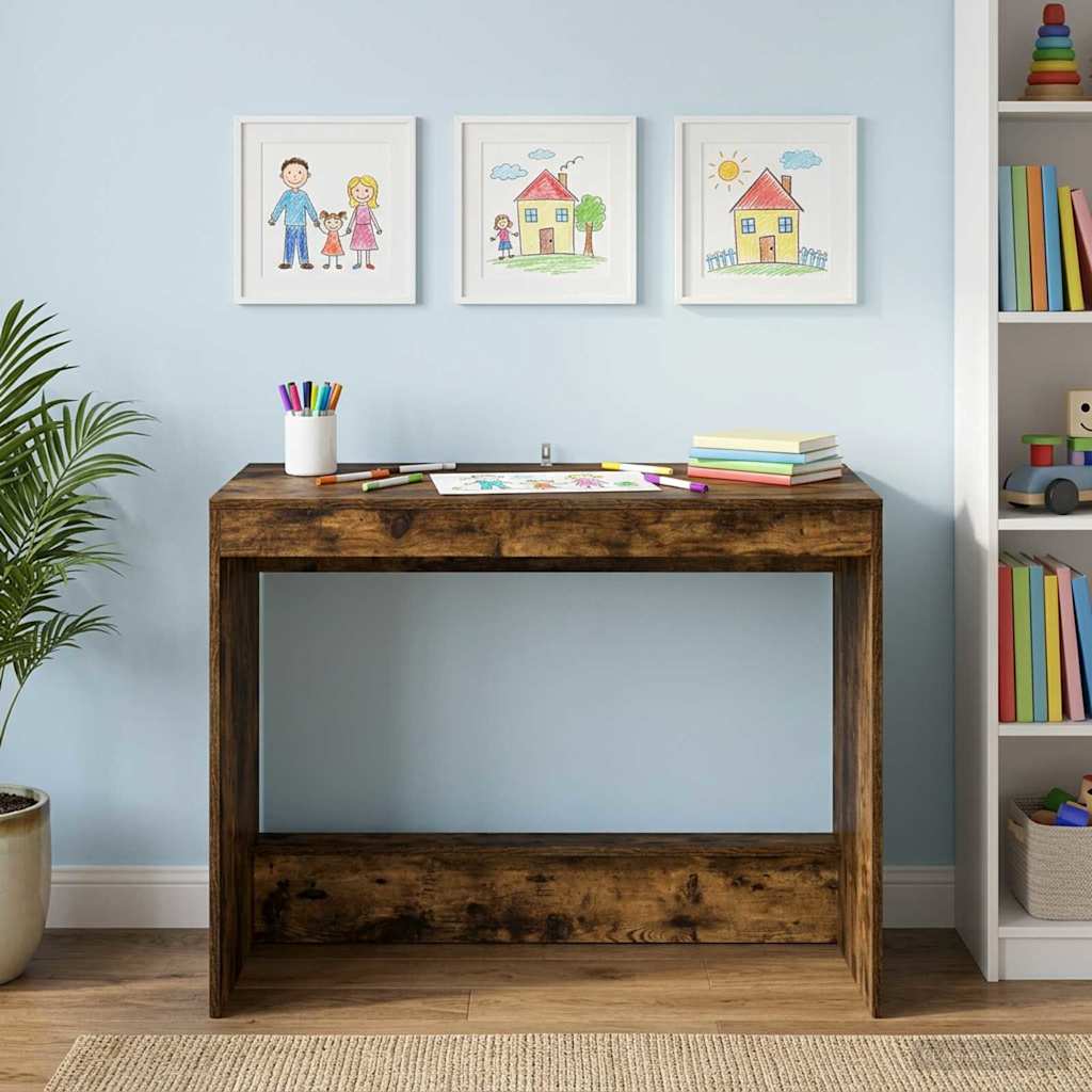 vidaXL Bed Desk Smoked Oak Engineered Wood 100 x 45 x 75 cm