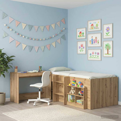 vidaXL Bed Desk Artisan Oak Engineered Wood 100 x 45 x 75 cm