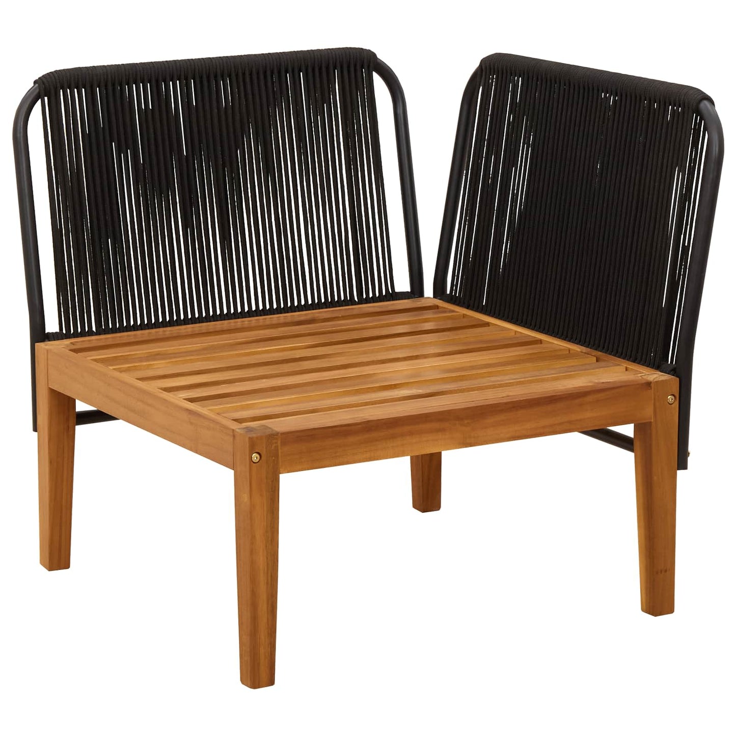 vidaXL Garden Corner Sofa with Cushions Solid Acacia Wood & Rope