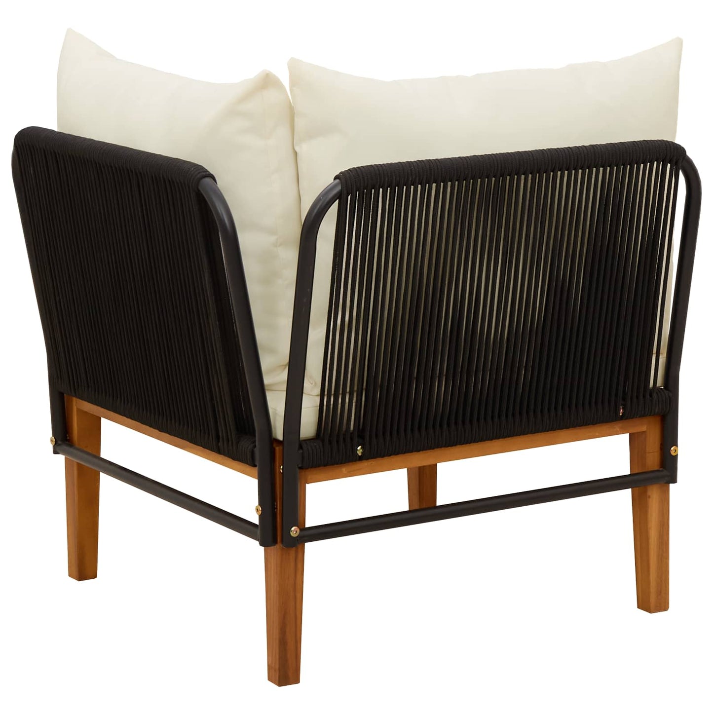 vidaXL Garden Corner Sofa with Cushions Solid Acacia Wood & Rope