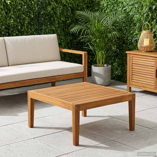 vidaXL Garden Table Solid Acacia Wood Natural 60 x 60 x 30 cm