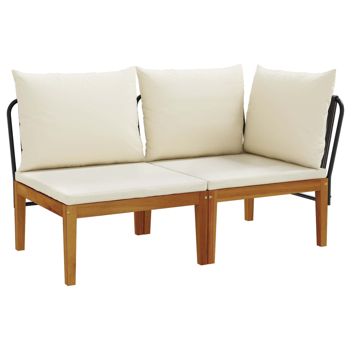 vidaXL 2 pcs Garden Lounge Set with Cushions Solid Acacia Wood & Rope