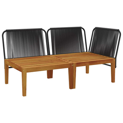 vidaXL 2 pcs Garden Lounge Set with Cushions Solid Acacia Wood & Rope