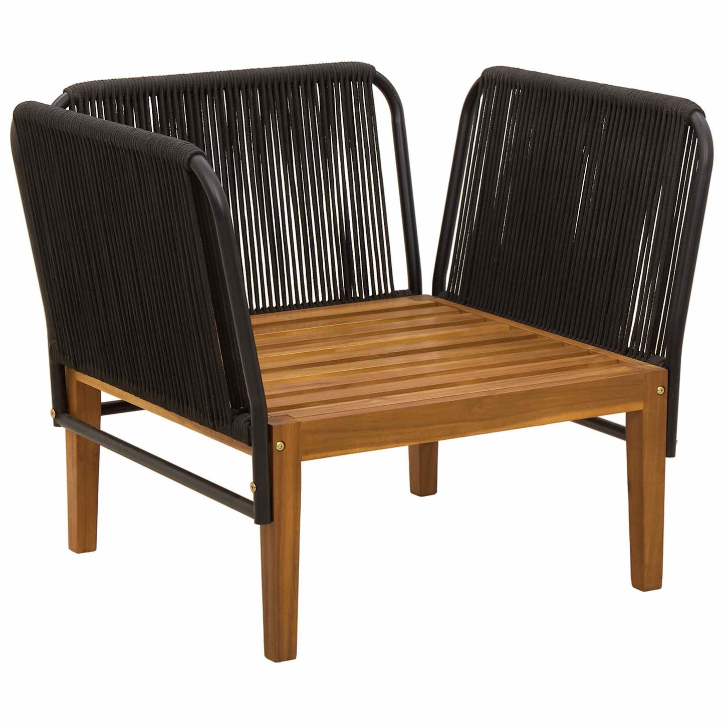 vidaXL Garden Chair with Cushions Solid Acacia Wood & Rope Natural