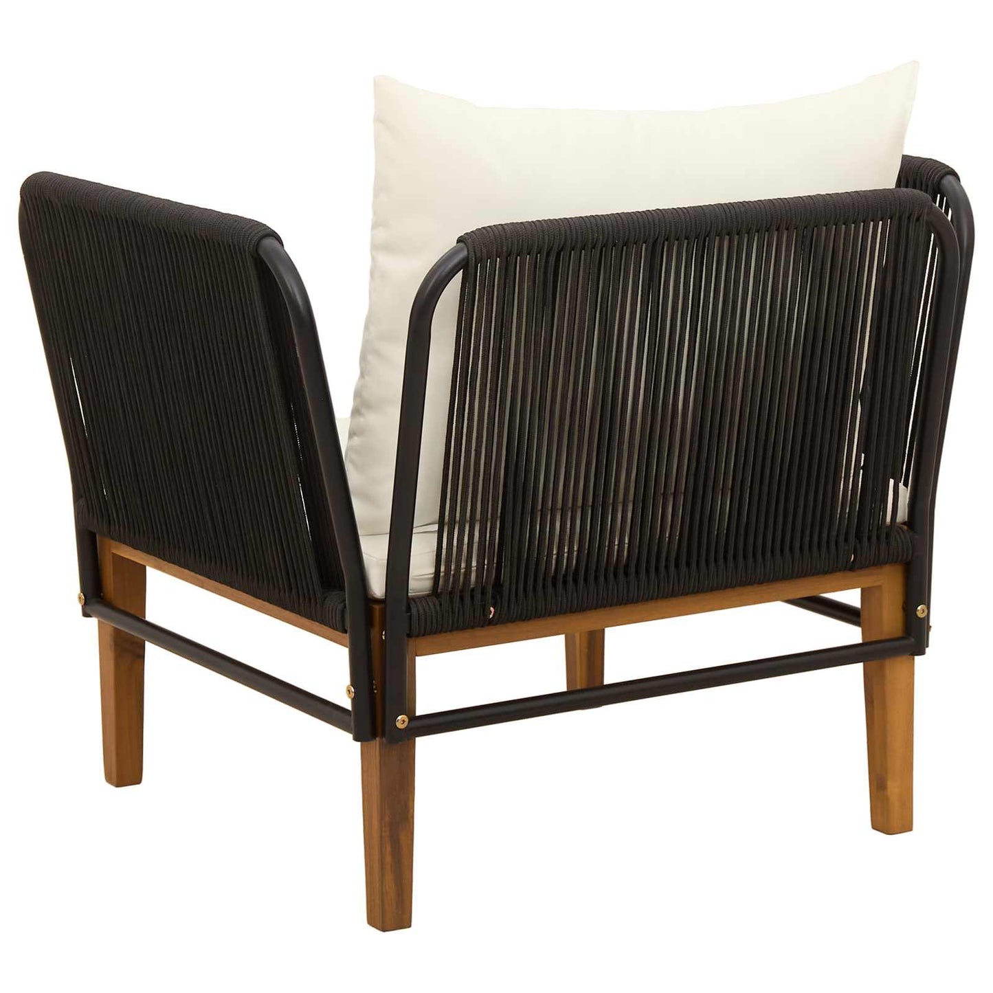 vidaXL Garden Chair with Cushions Solid Acacia Wood & Rope Natural