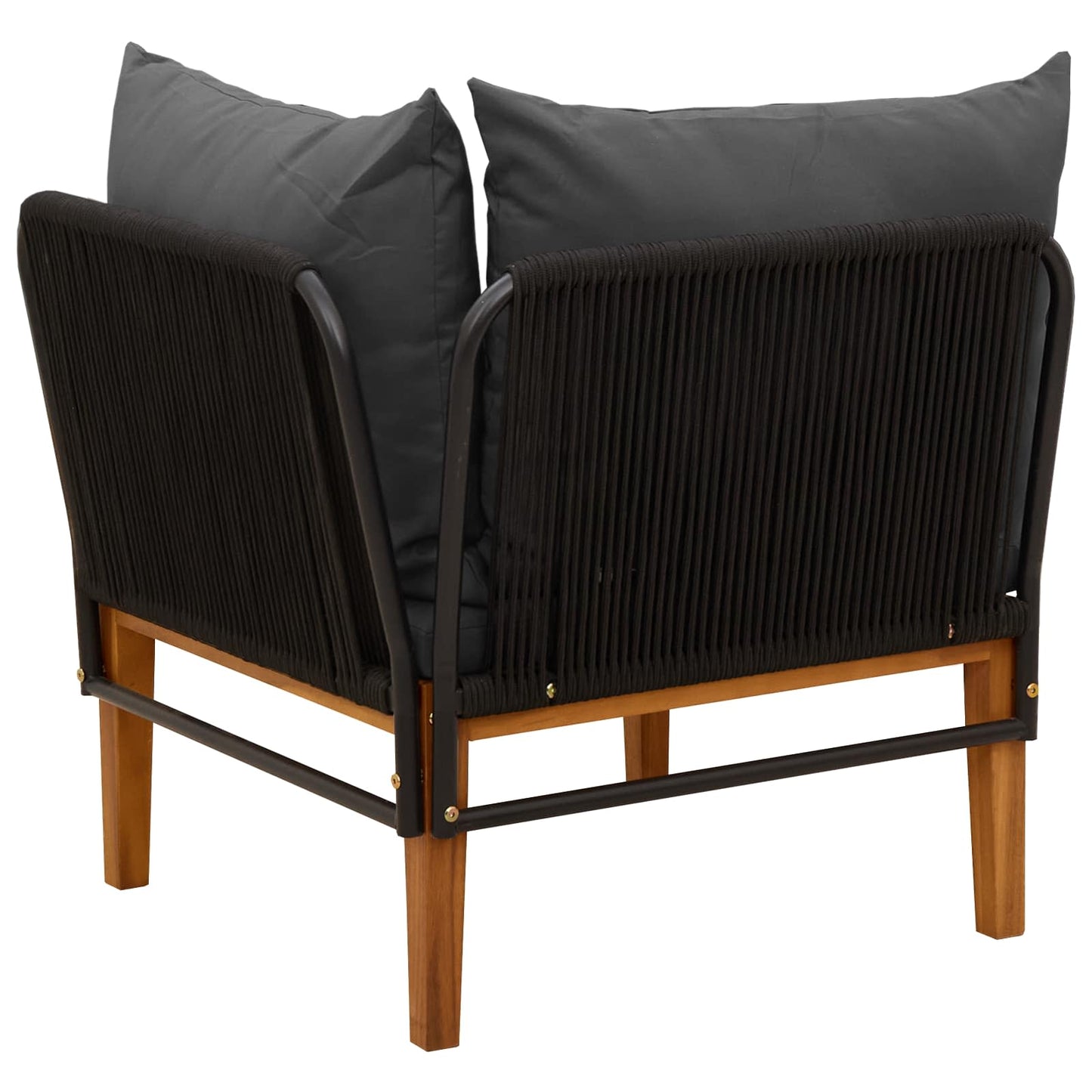 vidaXL Garden Corner Sofa with Cushions Solid Acacia Wood & Rope
