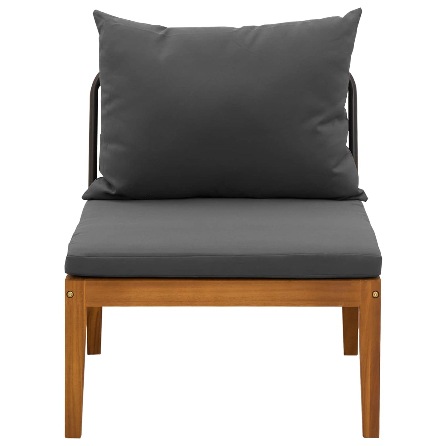 vidaXL Garden Middle Sofa with Cushions Solid Acacia Wood & Rope