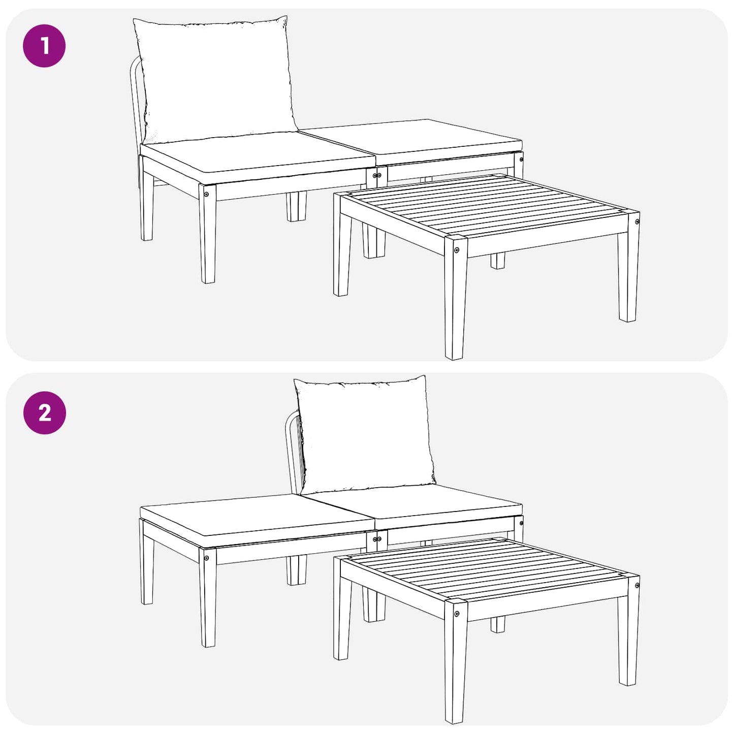 vidaXL 3 pcs Lounge Set Solid Acacia Wood Natural