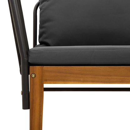 vidaXL Garden Chair with Cushions Solid Acacia Wood & Rope Natural