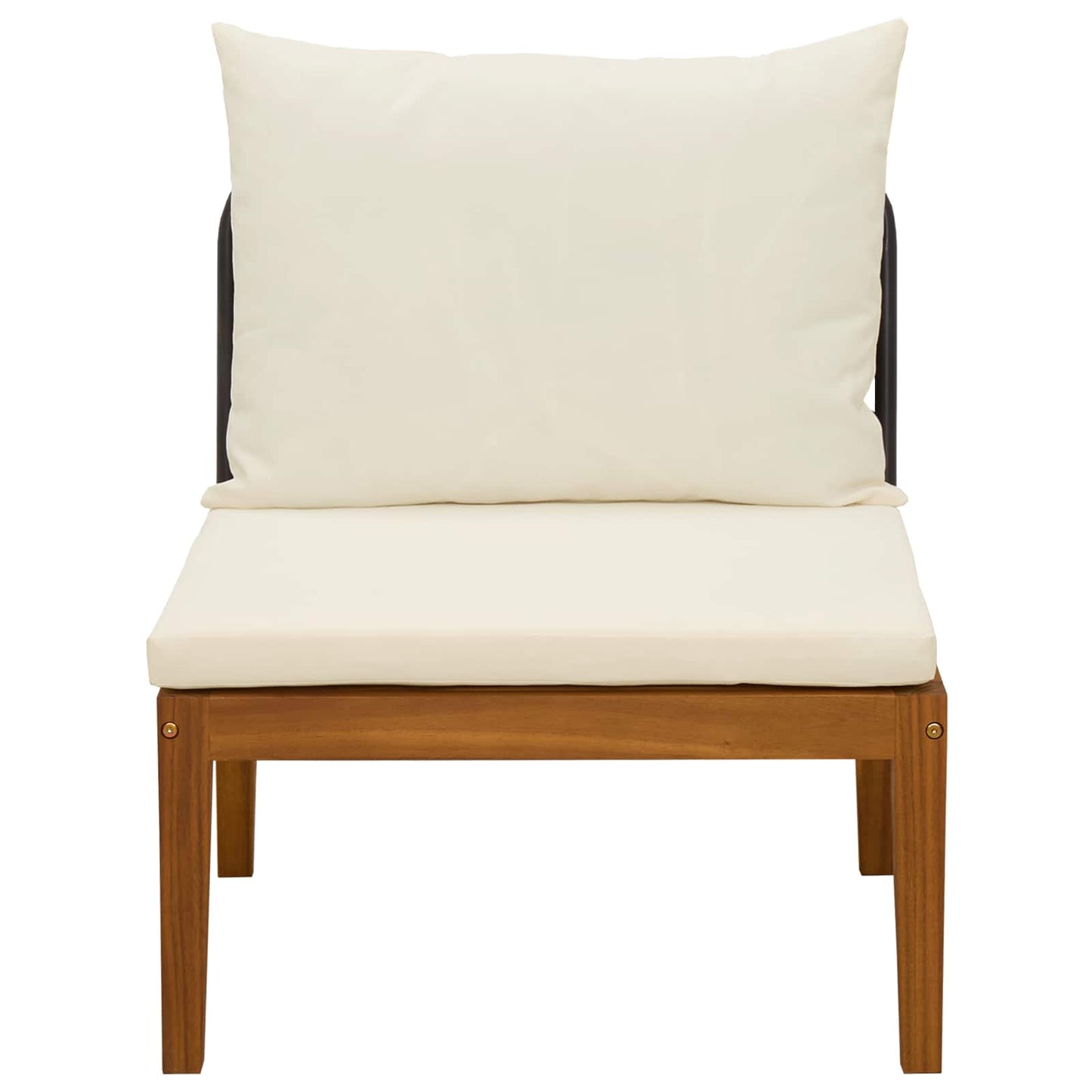 vidaXL Garden Middle Sofa with Cushions Solid Acacia Wood & Rope