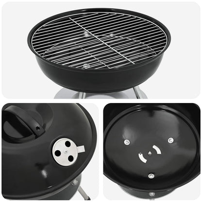 vidaXL Charcoal Grill Black 36.5 x 36.5 x 40 cm