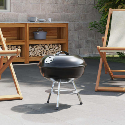 vidaXL Charcoal Grill Black 36.5 x 36.5 x 40 cm