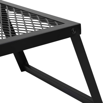 vidaXL Foldable Camping Grill Folding Black 58 x 31 x 2 cm Alloy Steel
