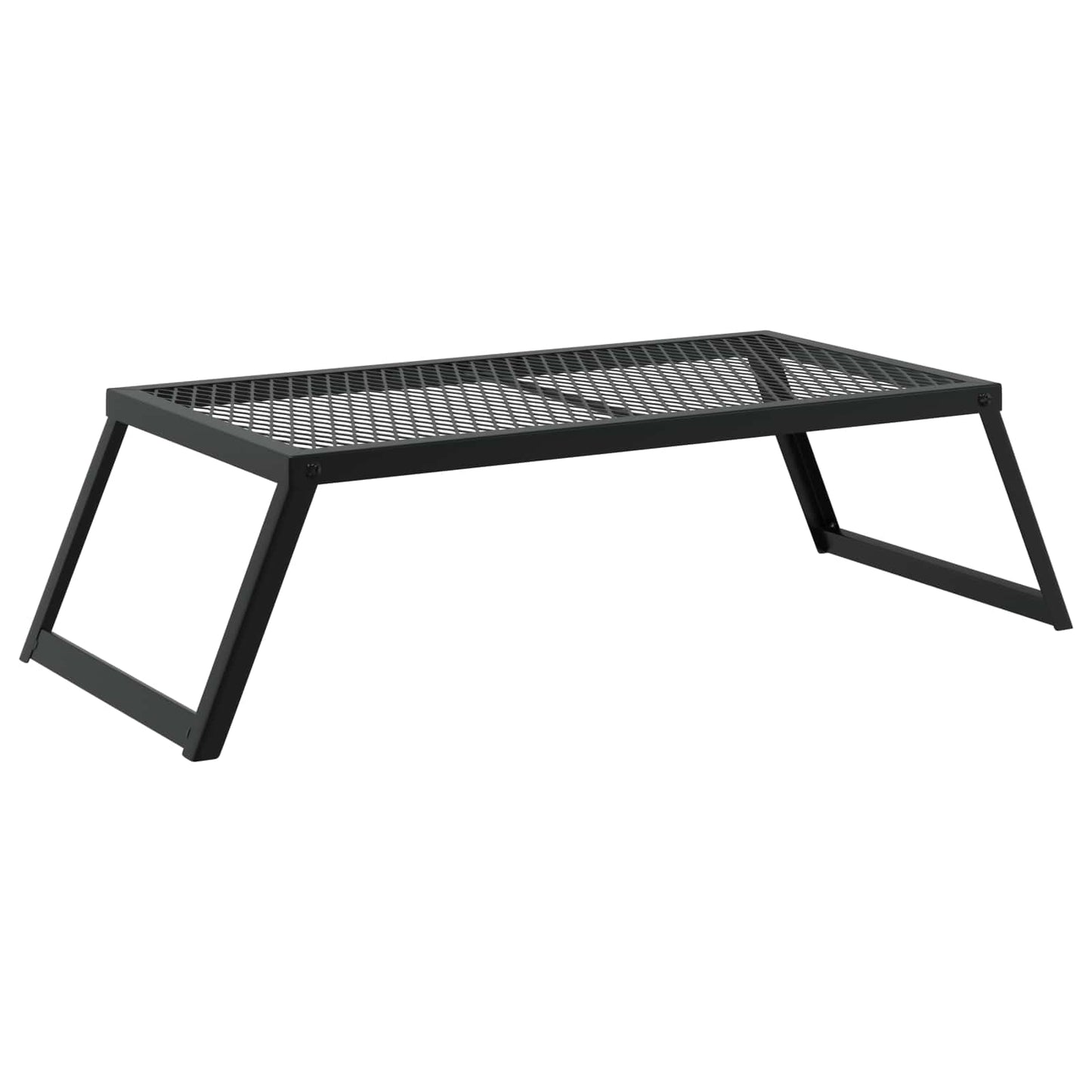 vidaXL Foldable Camping Grill Folding Black 58 x 31 x 2 cm Alloy Steel