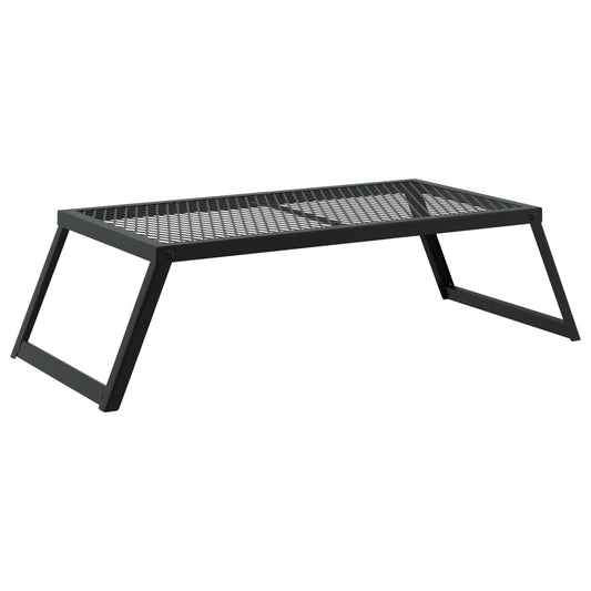 vidaXL Foldable Camping Grill Folding Black 58 x 31 x 2 cm Alloy Steel