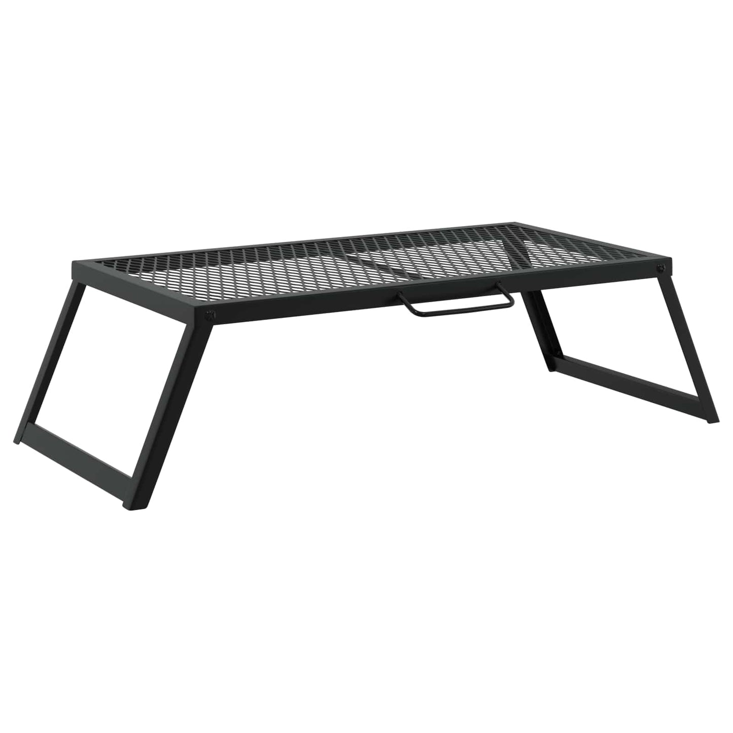 vidaXL Foldable Camping Grill Folding Black 58 x 31 x 2 cm Alloy Steel