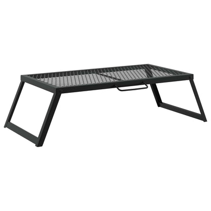 vidaXL Foldable Camping Grill Folding Black 58 x 31 x 2 cm Alloy Steel