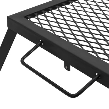 vidaXL Foldable Camping Grill Black 31.5 x 26.5 x 4 cm Alloy Steel