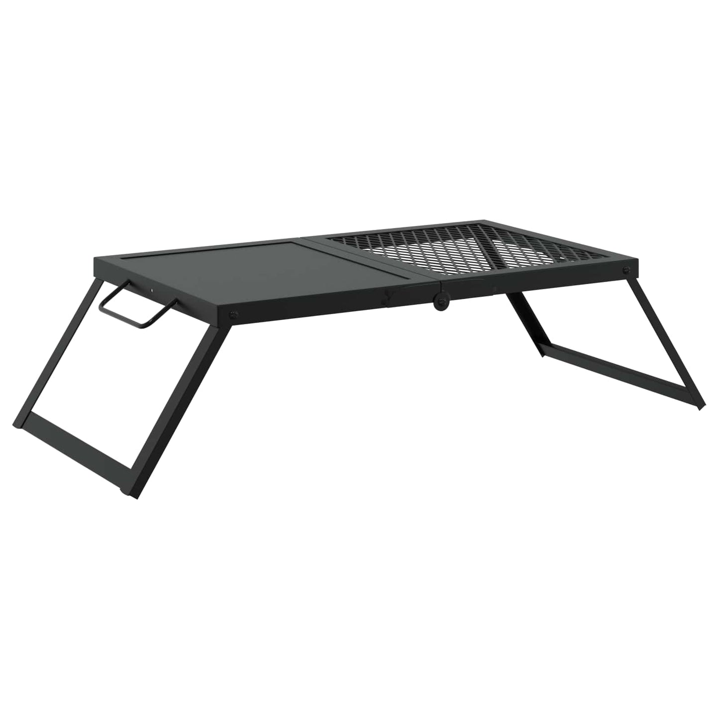 vidaXL Foldable Camping Grill Black 31.5 x 26.5 x 4 cm Alloy Steel