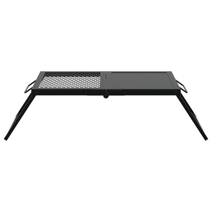 vidaXL Foldable Camping Grill Black 31.5 x 26.5 x 4 cm Alloy Steel