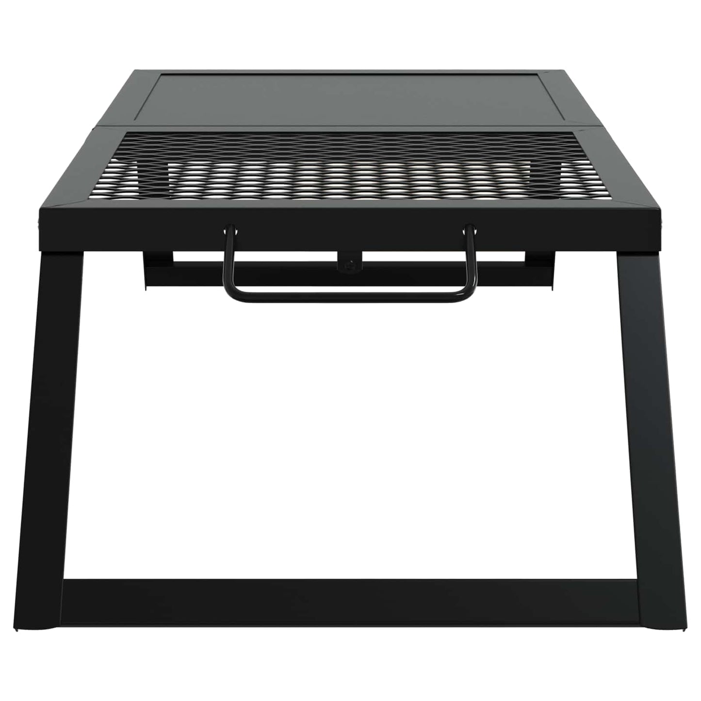 vidaXL Foldable Camping Grill Black 31.5 x 26.5 x 4 cm Alloy Steel