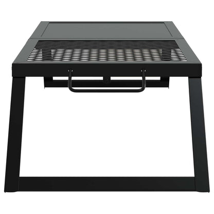 vidaXL Foldable Camping Grill Black 31.5 x 26.5 x 4 cm Alloy Steel