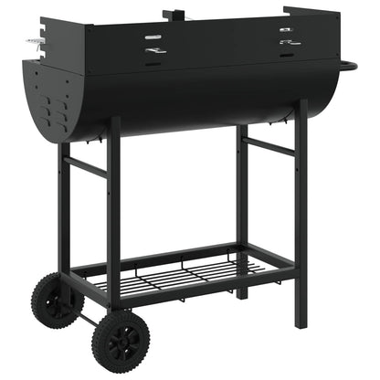vidaXL Charcoal grill Adjustable Black 96.5 x 42.5 x 88.5 cm