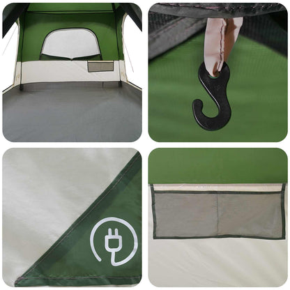 vidaXL Family Tent with Roof Green 320 x 210 x 180 cm Polyester
