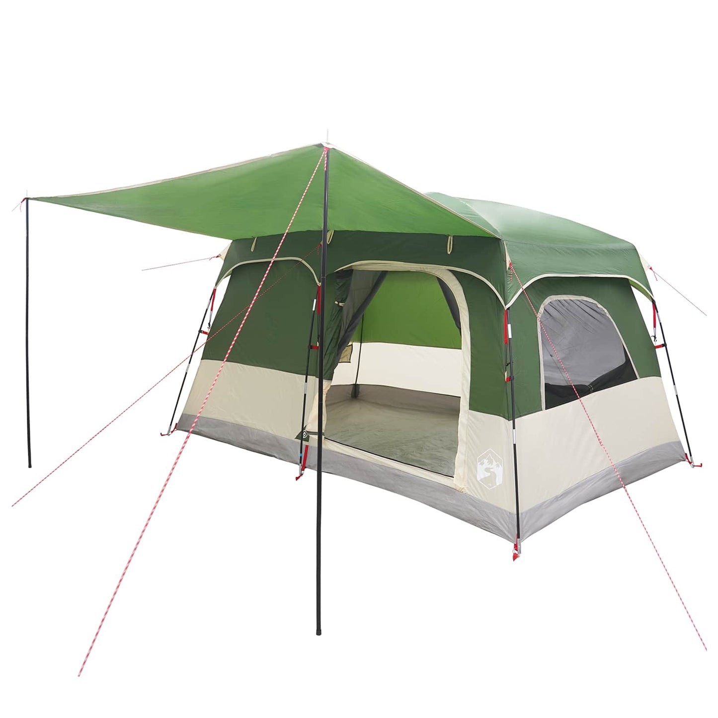 vidaXL Family Tent with Roof Green 320 x 210 x 180 cm Polyester