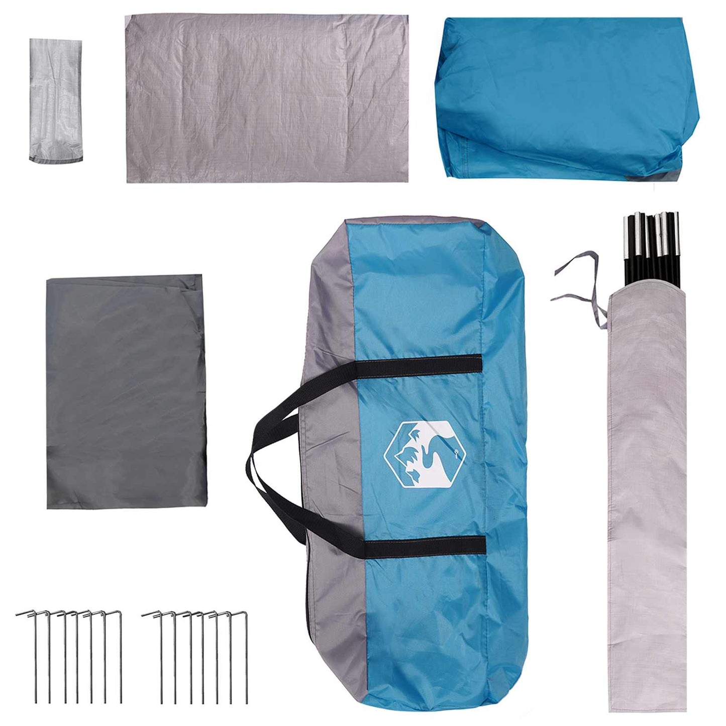 vidaXL Family Tent with Roof Blue 320 x 210 x 180 cm Polyester