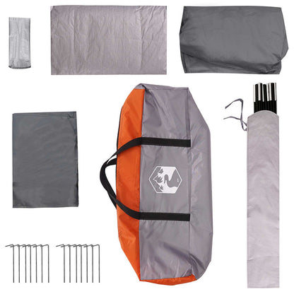 vidaXL Family Tent Grey and Orange 320 x 210 x 180 cm Polyester
