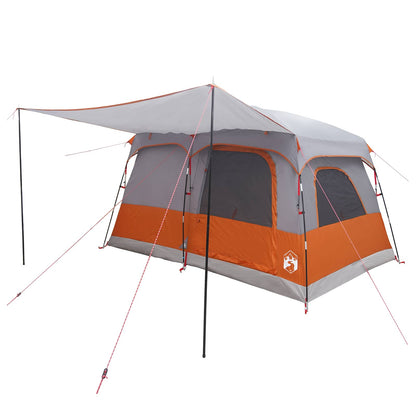 vidaXL Family Tent Grey and Orange 320 x 210 x 180 cm Polyester