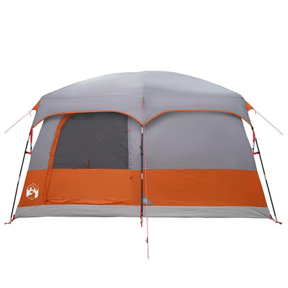 vidaXL Family Tent Grey and Orange 320 x 210 x 180 cm Polyester