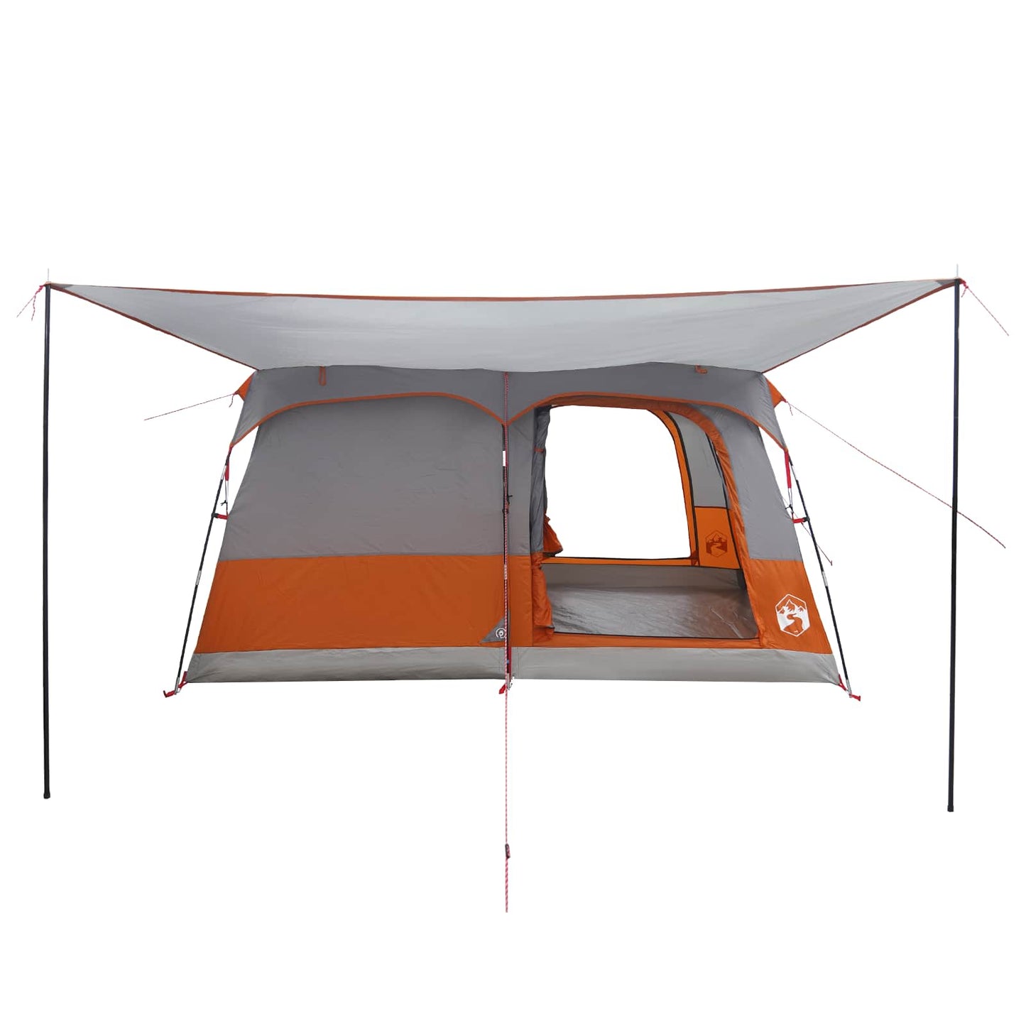 vidaXL Family Tent Grey and Orange 320 x 210 x 180 cm Polyester