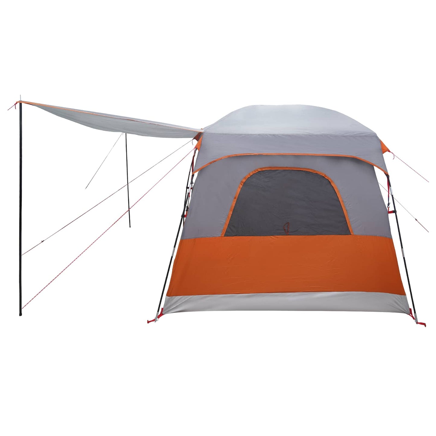 vidaXL Family Tent Grey and Orange 320 x 210 x 180 cm Polyester