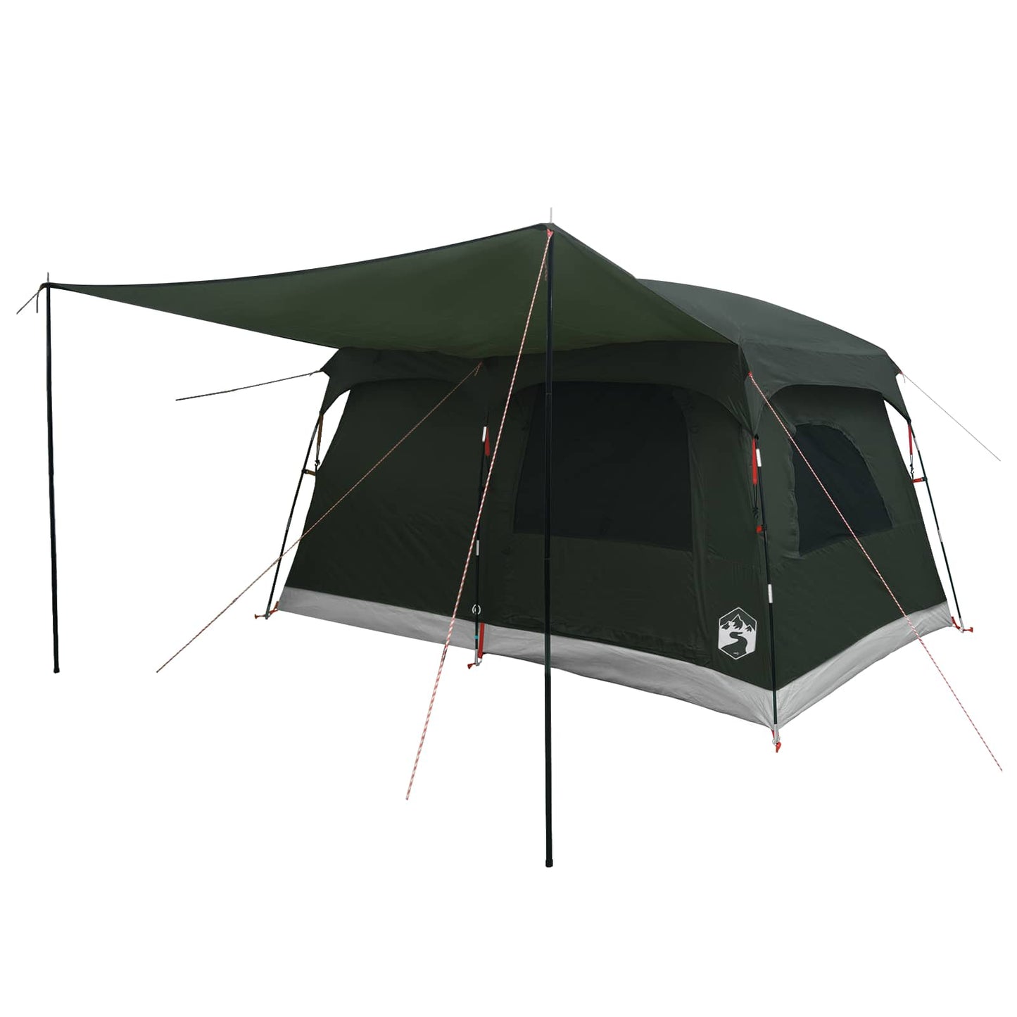 vidaXL Family Tent with Roof Army Green 320 x 210 x 180 cm Polyester