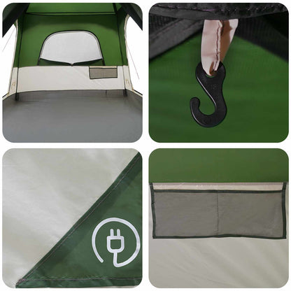 vidaXL Family Tent with Roof Green 380 x 260 x 190 cm Polyester