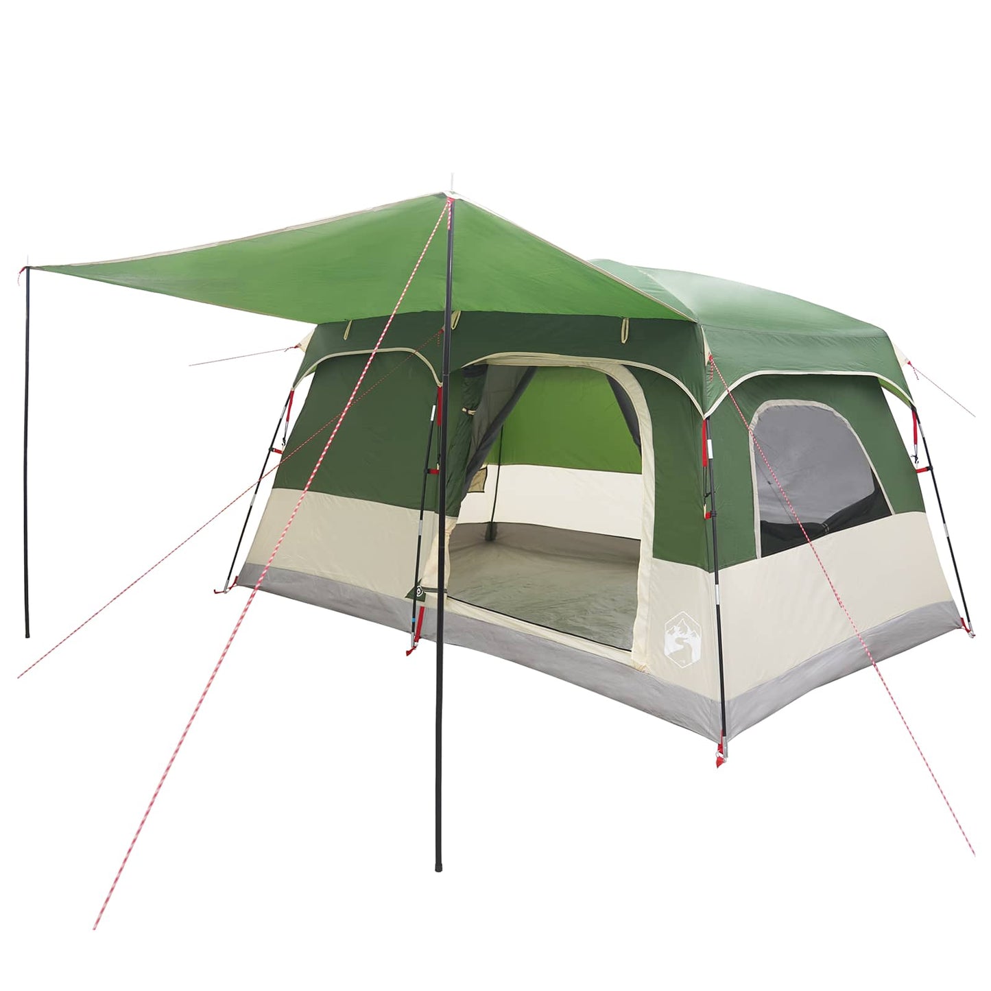 vidaXL Family Tent with Roof Green 380 x 260 x 190 cm Polyester