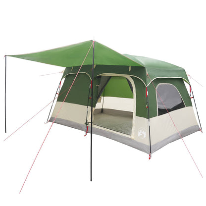 vidaXL Family Tent with Roof Green 380 x 260 x 190 cm Polyester