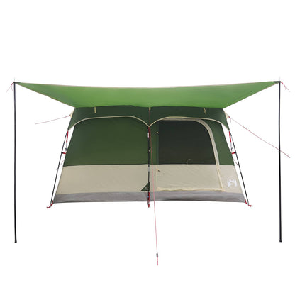 vidaXL Family Tent with Roof Green 380 x 260 x 190 cm Polyester