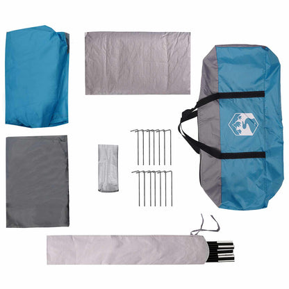 vidaXL Family Tent with Roof Blue 380 x 260 x 190 cm Polyester