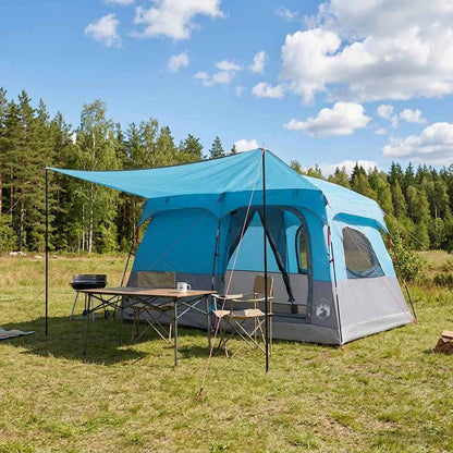 vidaXL Family Tent with Roof Blue 380 x 260 x 190 cm Polyester