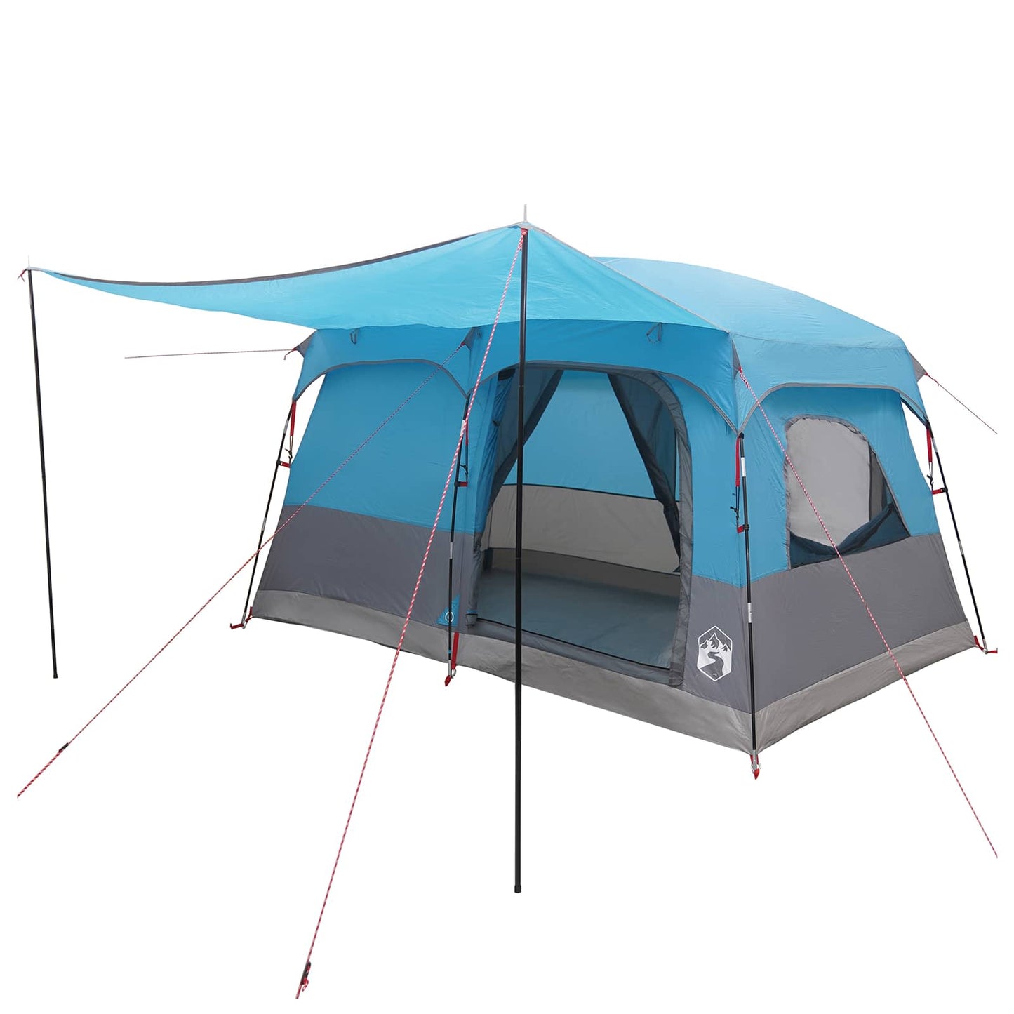 vidaXL Family Tent with Roof Blue 380 x 260 x 190 cm Polyester