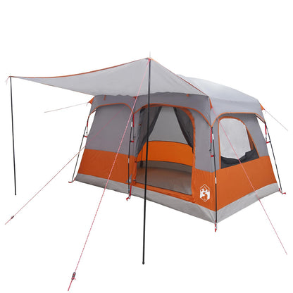 vidaXL Family Tent Grey and Orange 380 x 260 x 190 cm Polyester
