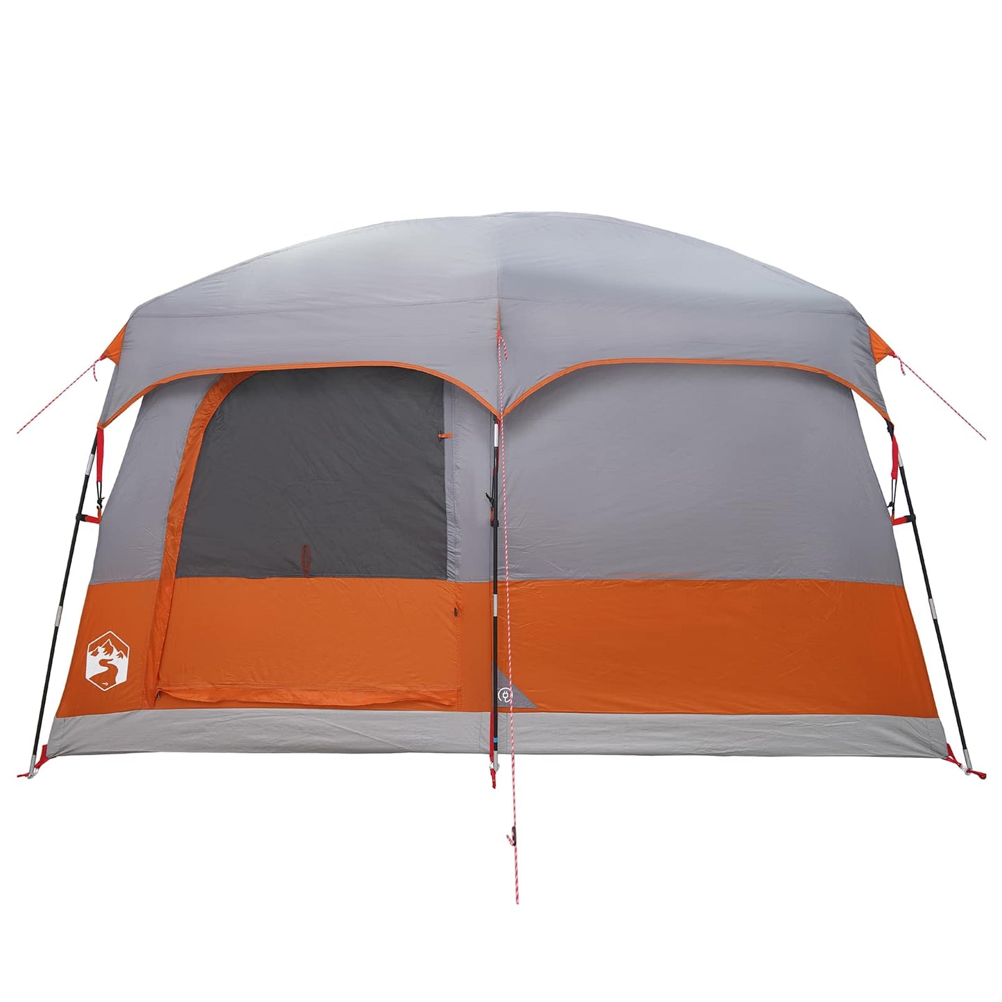 vidaXL Family Tent Grey and Orange 380 x 260 x 190 cm Polyester