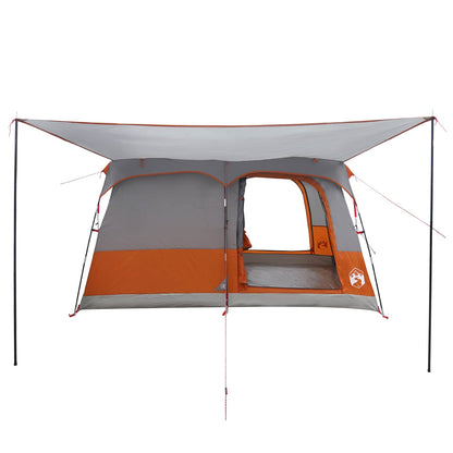 vidaXL Family Tent Grey and Orange 380 x 260 x 190 cm Polyester