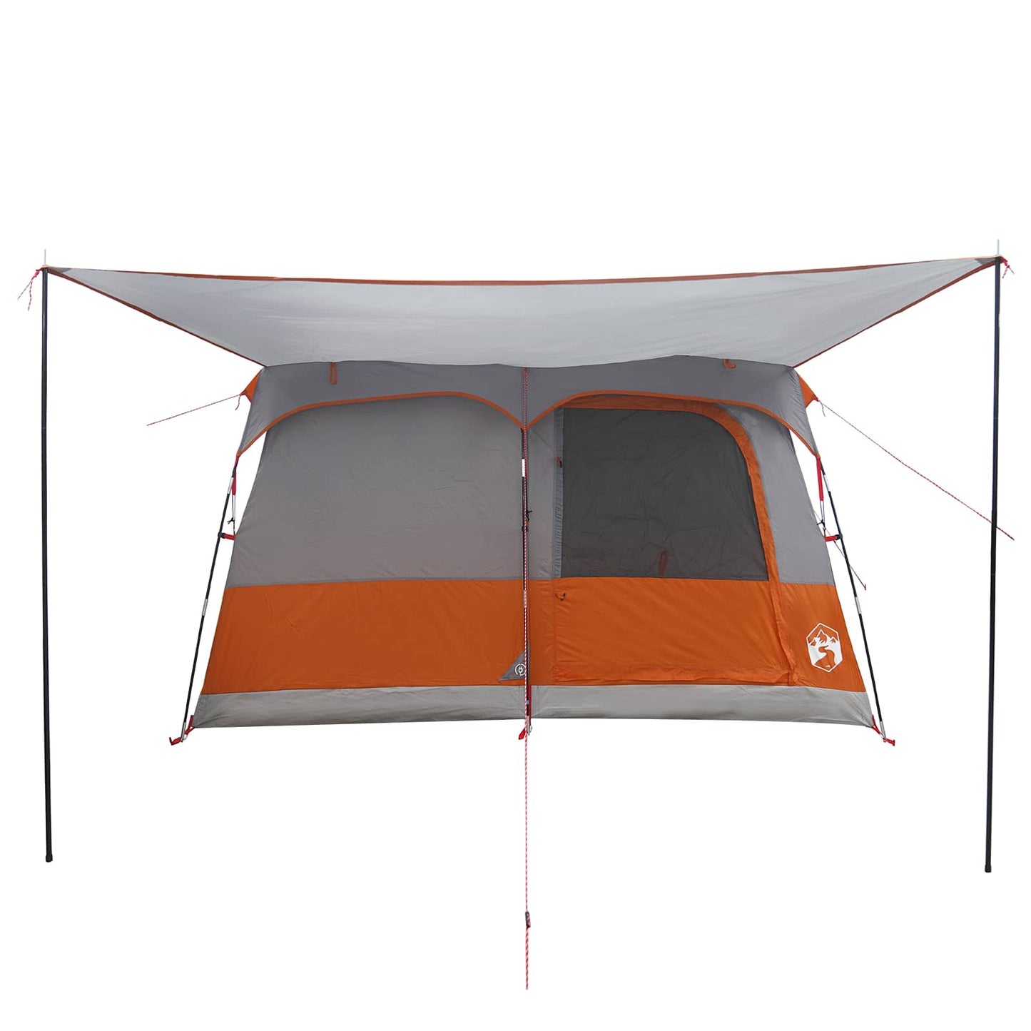 vidaXL Family Tent Grey and Orange 380 x 260 x 190 cm Polyester