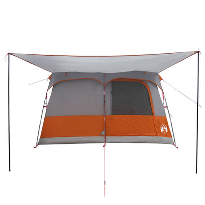 vidaXL Family Tent Grey and Orange 380 x 260 x 190 cm Polyester