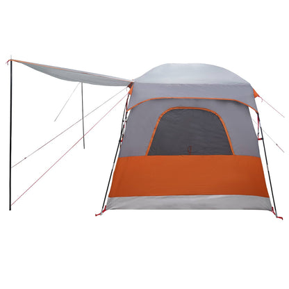 vidaXL Family Tent Grey and Orange 380 x 260 x 190 cm Polyester